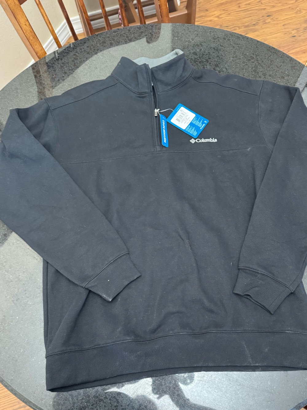 Columbia Men's Black Half-Zip Crewneck Sweatshirt